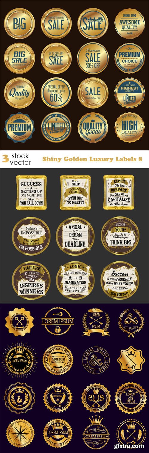 Vectors - Shiny Golden Luxury Labels 8
