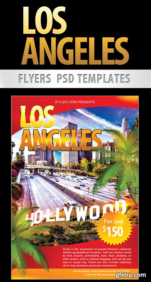 Los Angeles Flyer PSD Template + Facebook Cover