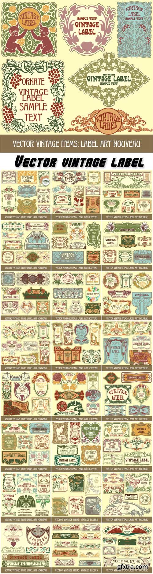 Vector Vintage Label Art Nouveau #2, 25xEPS Vector Vintage Label Art Nouveau #2, 25xEPS