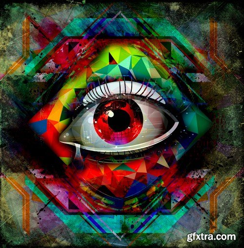 bright abstract background with an eye 10X JPEG