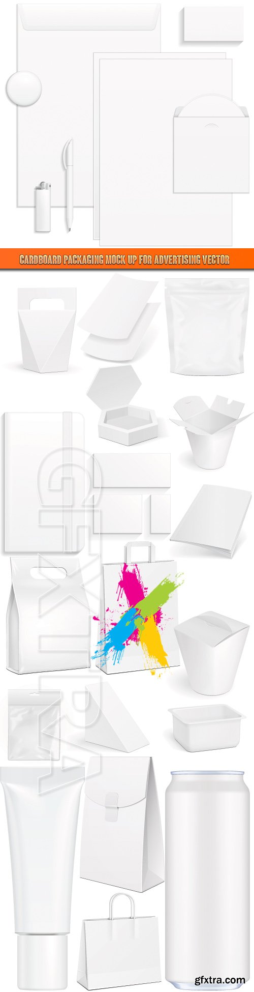 Cardboard packaging mock up for advertising vector