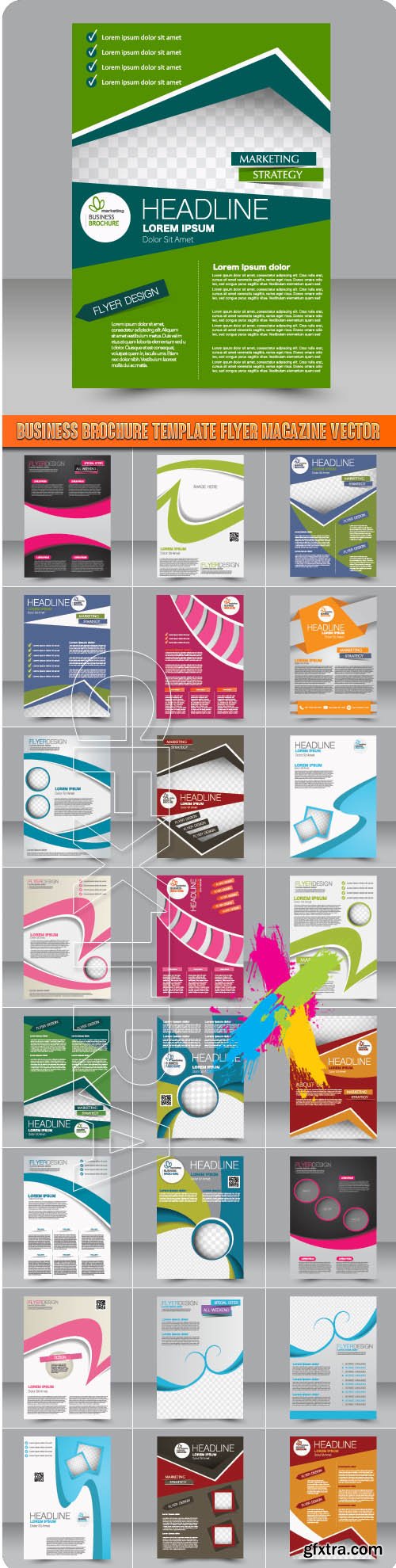 Business brochure template flyer magazine vector