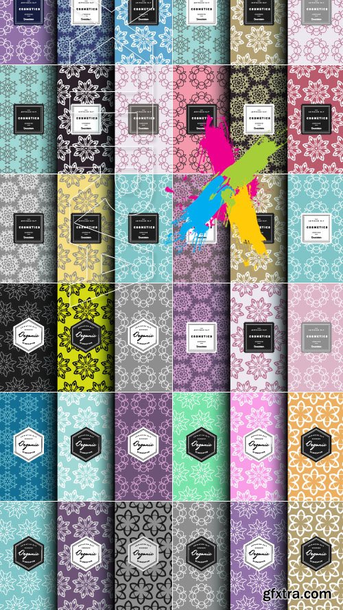 Seamless patterns collection background vector 4