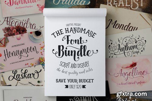 Font Bundle by Graptail, 25 Premium Typeface 593367