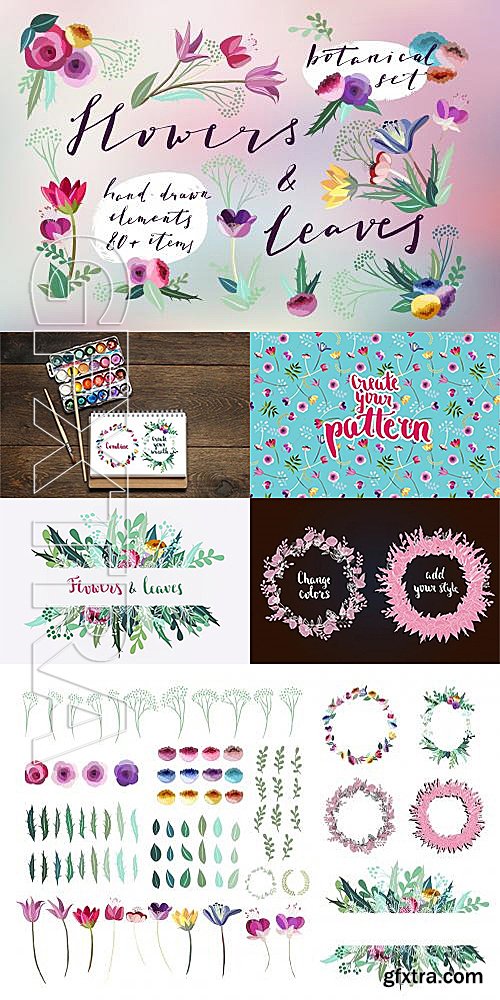 CM - Flowers &amp; Leaves Vector Set 585287
