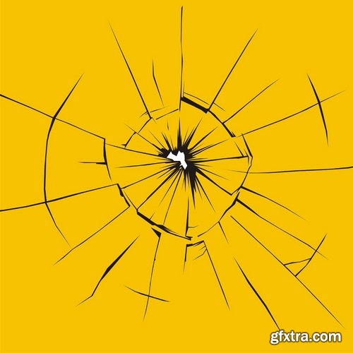 Collection of broken glass background is a fragment of the vector image 25 EPS