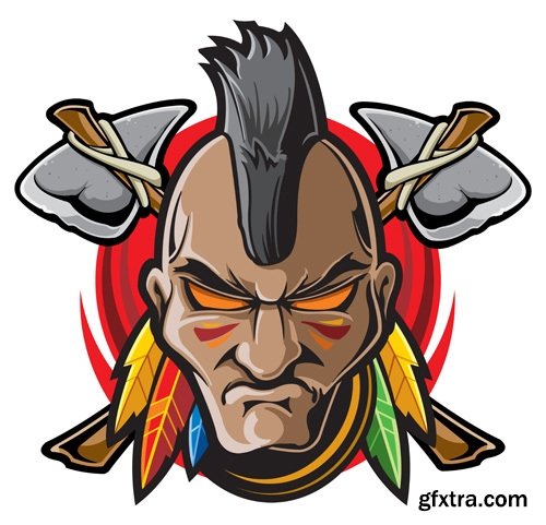 Collection of American Indian prints on t-shirt vector image 25 EPS