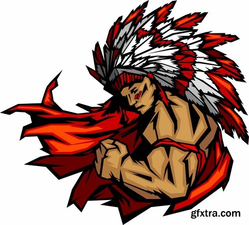 Collection of American Indian prints on t-shirt vector image 25 EPS