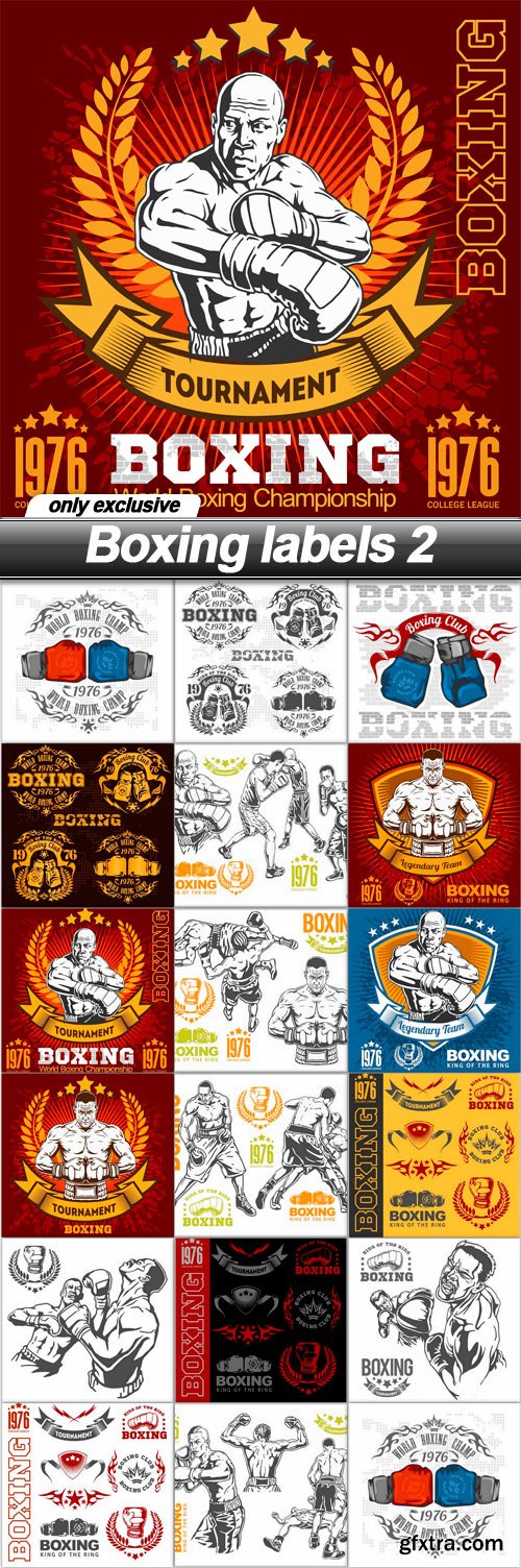 Boxing labels 2 - 17 EPS