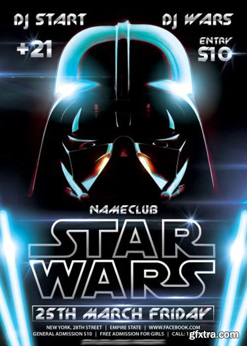 Star Wars PSD Premium Flyer Template + Facebook Cover » GFxtra