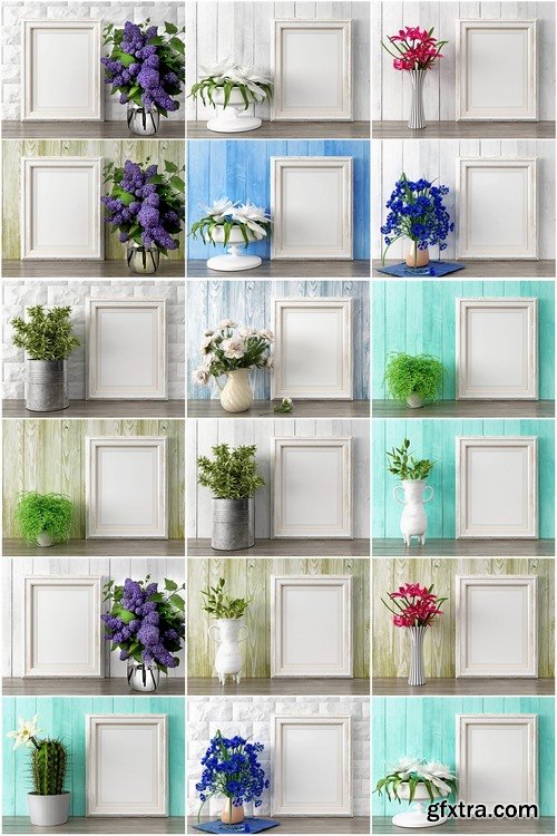 Collection frame for photo with flowers decoration 25 HQ Jpeg