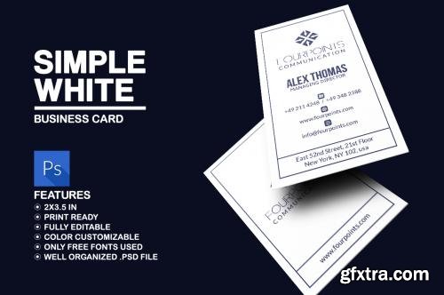 CreativeMarket Simple White Business Card 586301
