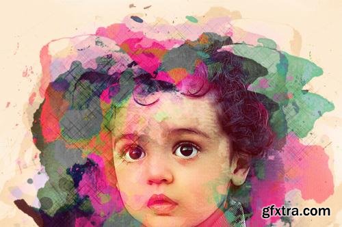 CreativeMarket Watercolour Canvas (Photo to Art) 581850