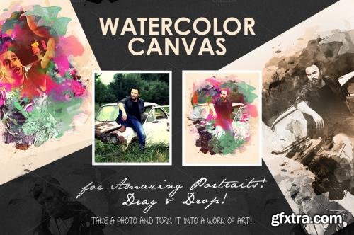 CreativeMarket Watercolour Canvas (Photo to Art) 581850