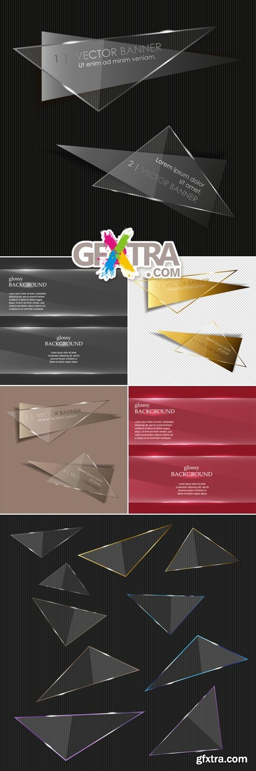 Glass Style Banners Vector