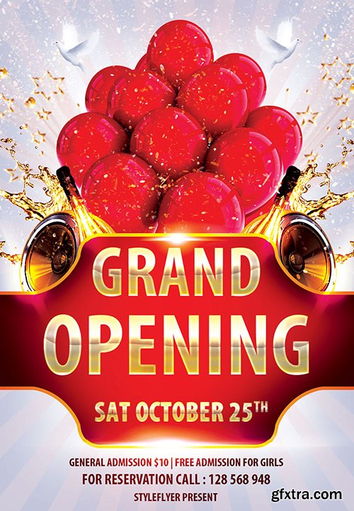 Grand Opening PSD Flyer Template + Facebook Cover