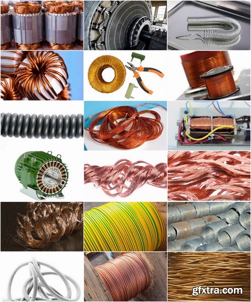 Collection electric coil wire copper conductor 25 HQ Jpeg