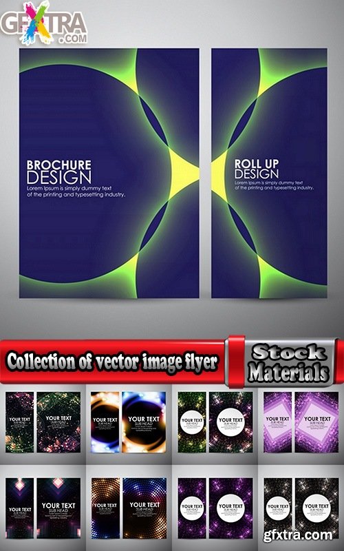 Collection of vector image flyer banner brochure business card 19-25 Eps
