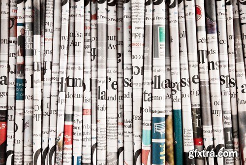 Close-up of folded newspapers 10X JPEG