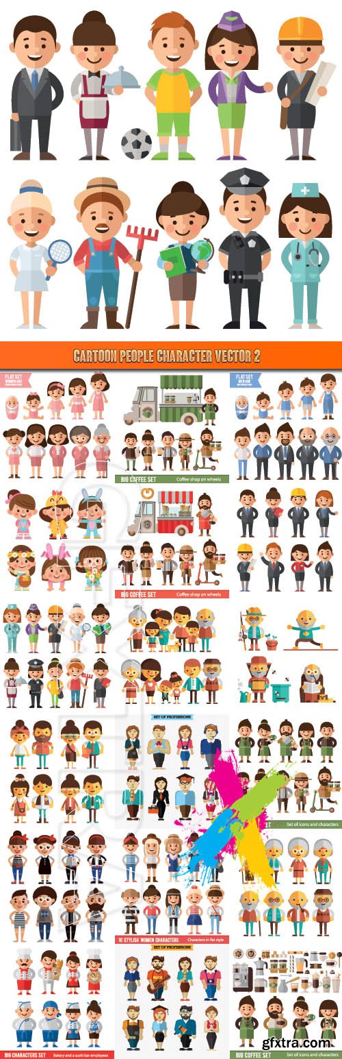 Cartoon people character vector 2