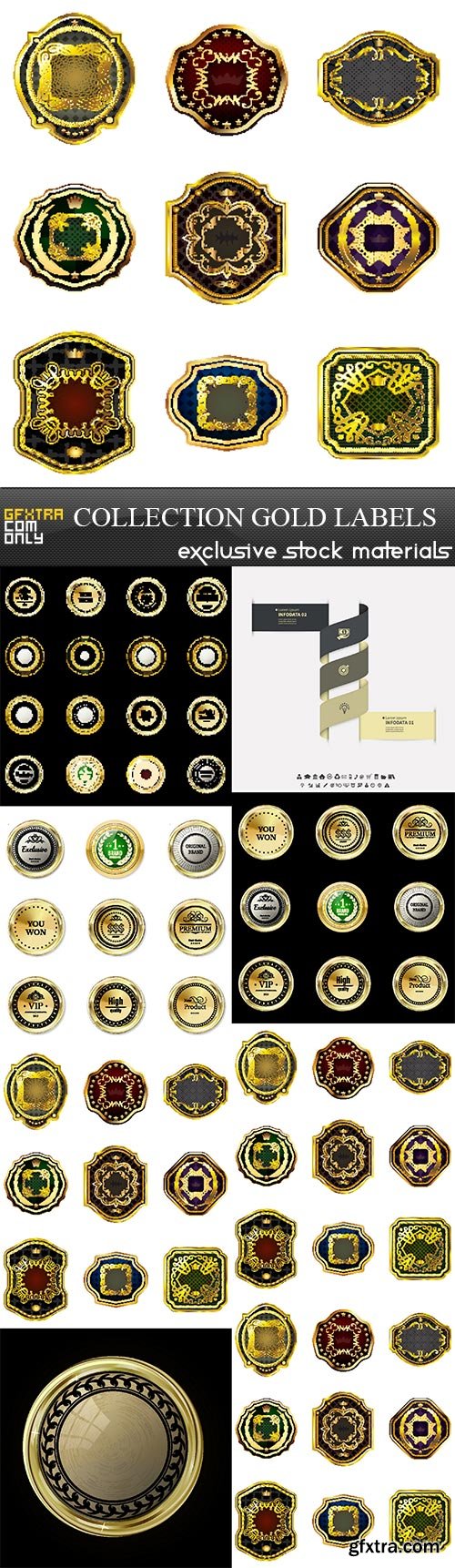 Collection gold labels, 8 x EPS