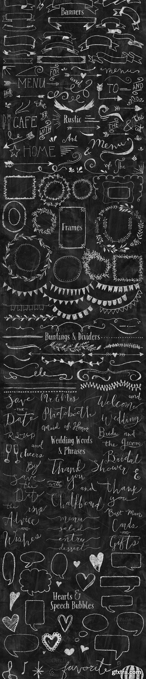 The Authentic Chalkboard Bundle 308xPNG 594864