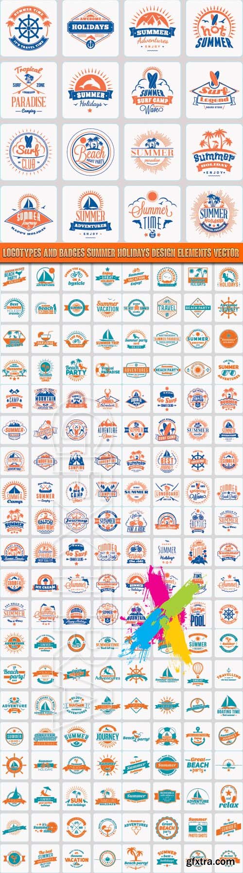 Logotypes and Badges Summer Holidays Design Elements vector