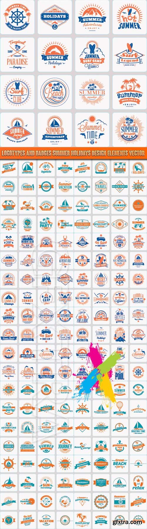 Logotypes and Badges Summer Holidays Design Elements vector