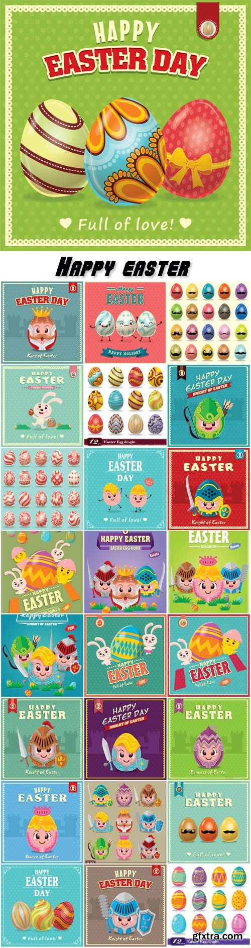 Vintage Easter egg poster design