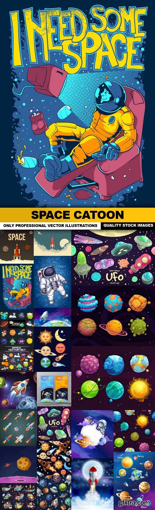 Space Catoon - 25 Vector