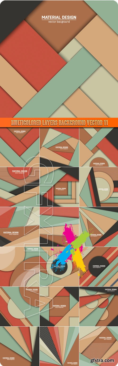 Multicolored layers background vector 11