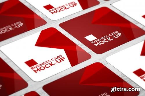 CreativeMarket Square Business Card Mockup Set 594371