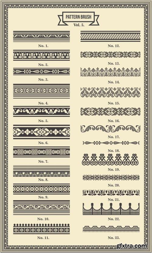 CreativeMarket Vintage Borders Pattern Brushes 5 596561