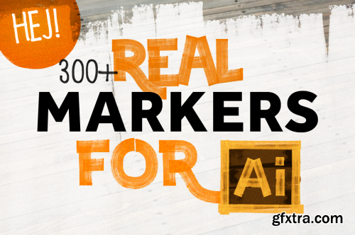 CreativeMarket 300+ REAL MARKERS FOR ILLUSTRATOR 292341