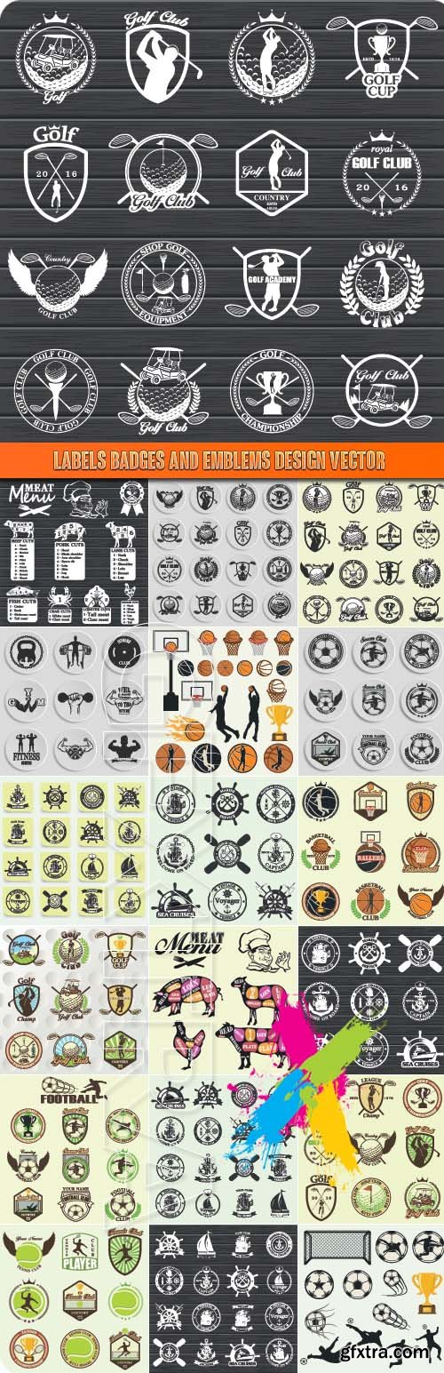 Labels badges and emblems design vector