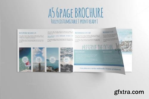 CreativeMarket A5 6PAGE Preserve the Ocean Brochure 276948