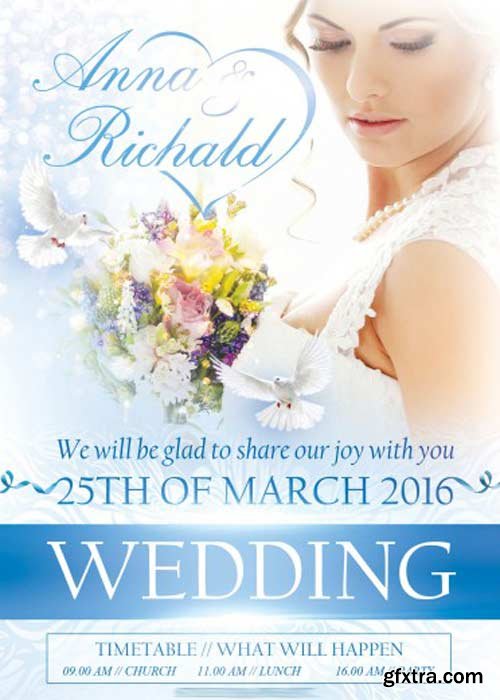 Wedding V5 PSD Flyer Template + Facebook Cover