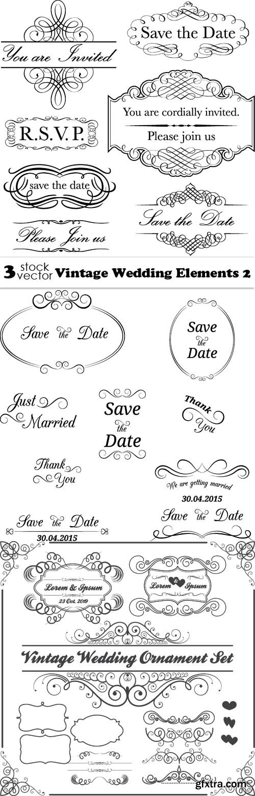 Vectors - Vintage Wedding Elements 2
