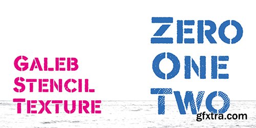 Galeb Stencil Texture Font Family