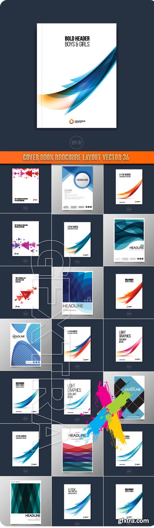 Cover book brochure layout vector 36