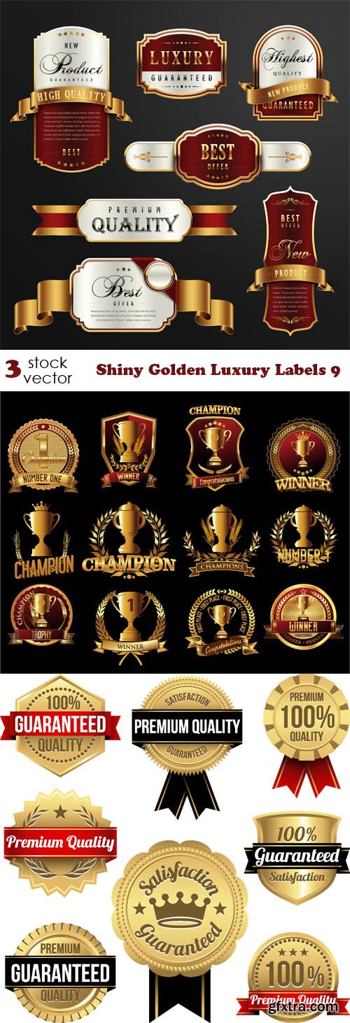 Vectors - Shiny Golden Luxury Labels 9
