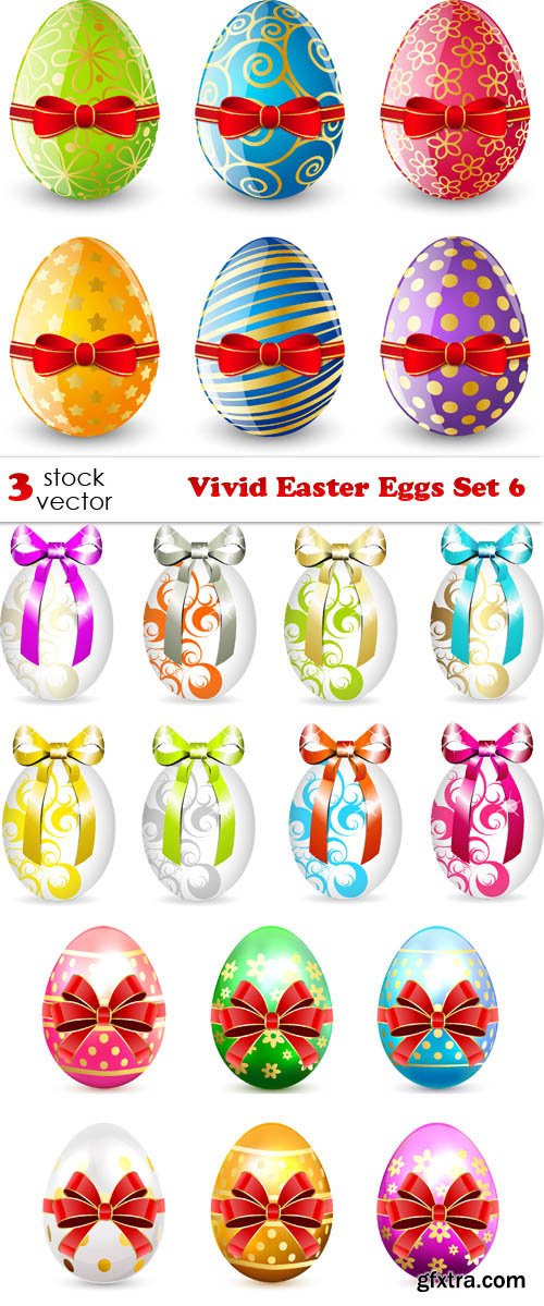 Vectors - Vivid Easter Eggs Set 6
