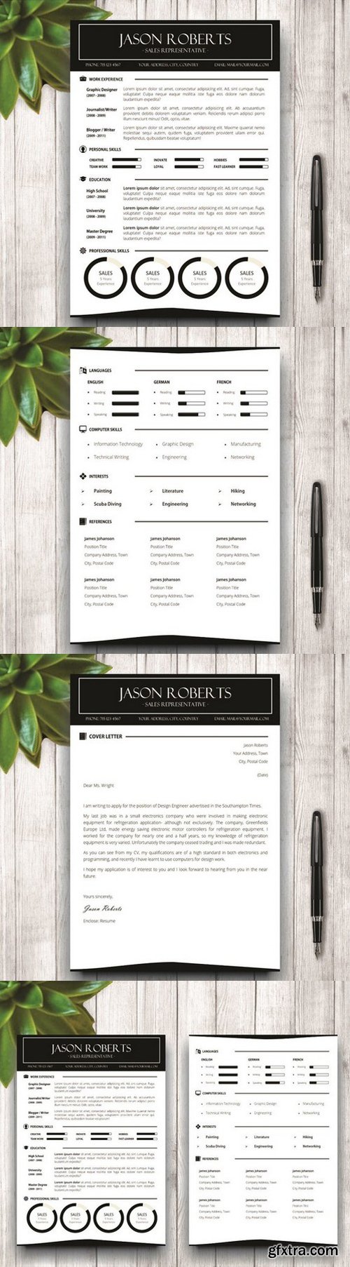 CM - Black and White Resume Template 589823