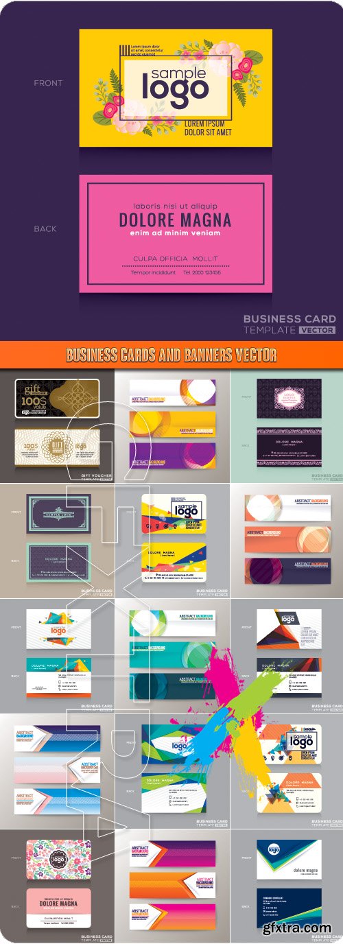 Business cards and banners vector
