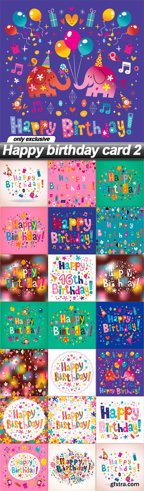Happy birthday card 2 - 20 EPS