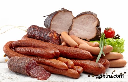 Collection of boiled sausage banger meat products 25 HQ Jpeg