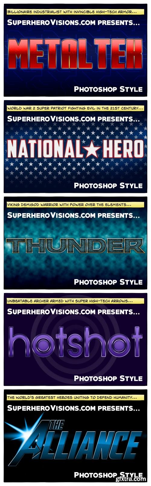 CreativeMarket 10 Photoshop Styles: Superheroes v1 252171