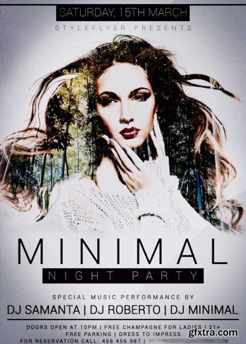 Minimal Night Party V6 PSD Flyer Template with Facebook Cover