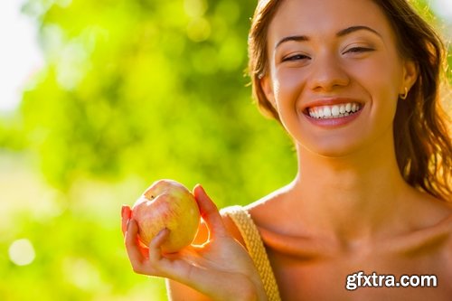 Collection of woman eating an apple woman beautiful smile 25 HQ Jpeg