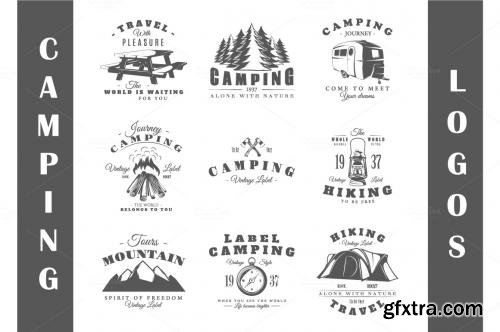 CreativeMarket 9 Camping logos templates 620033